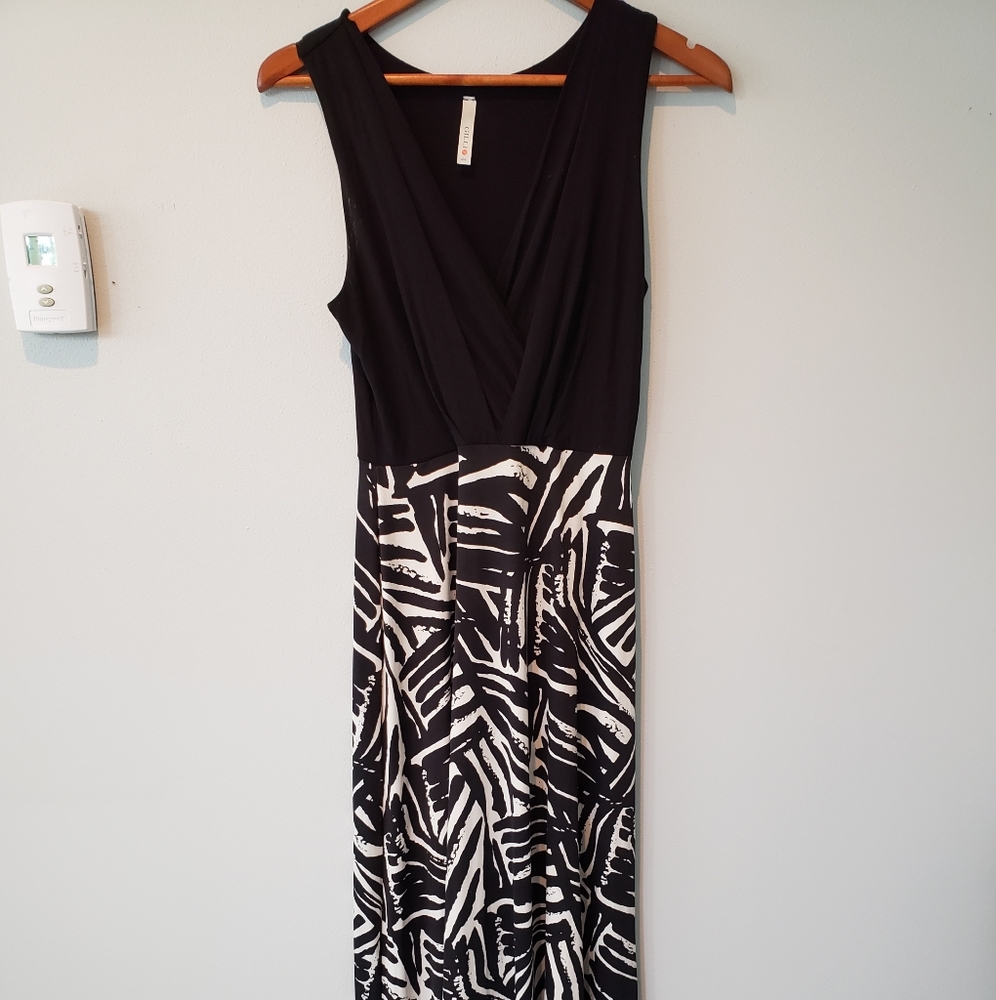 Black maxi with black and white pattern